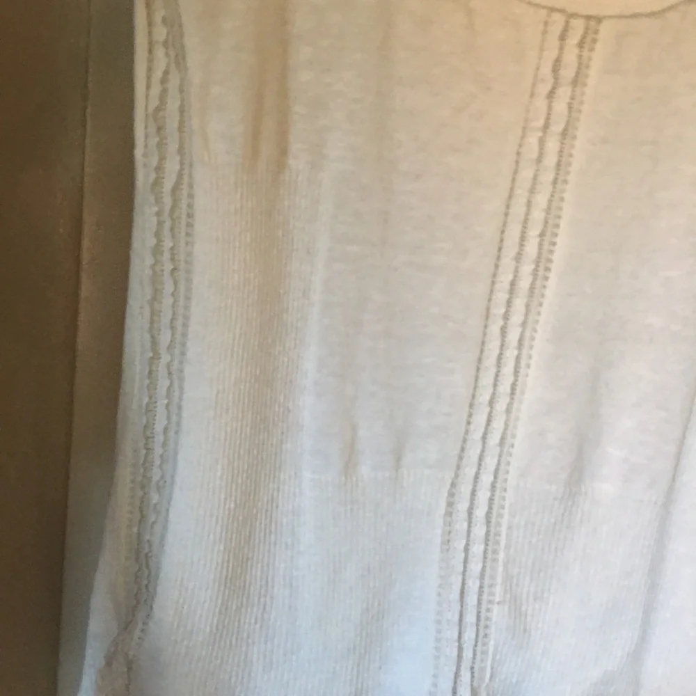 Free People Ivory Knit And Lace Sweater